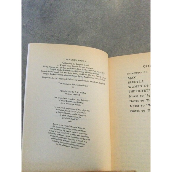 Electra and Other Plays (Penguin Books) By Sophocles 1953 Translation In G.B. - Picture 3 of 3